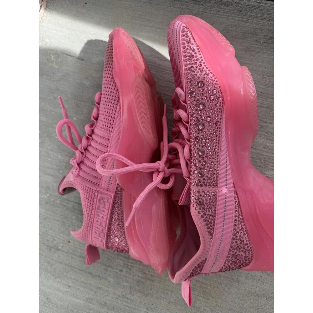 Steve Madden Maxima Pink Rhinestone Sneakers Women’s 7M SM NY90 Chunky Sole...‎ - Picture 4 of 14